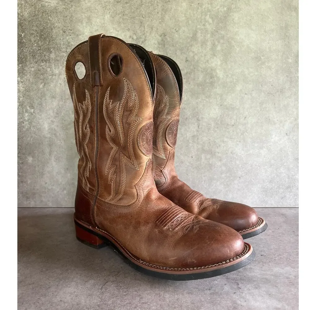Laredo Mens Dawson Leather cowboy Boots round toe brown western extra wide width